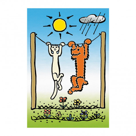 Dino Pejsek a kočička puzzle 2x48 dílků ~ 2
