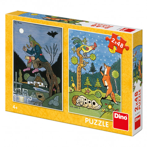 Dino Josef Lada: Pohádky puzzle 2x48 dílků