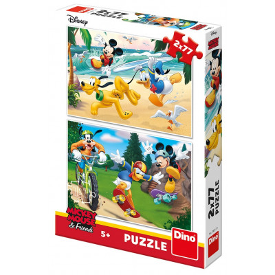 Dino Mickey sportuje puzzle 2x77 dílků