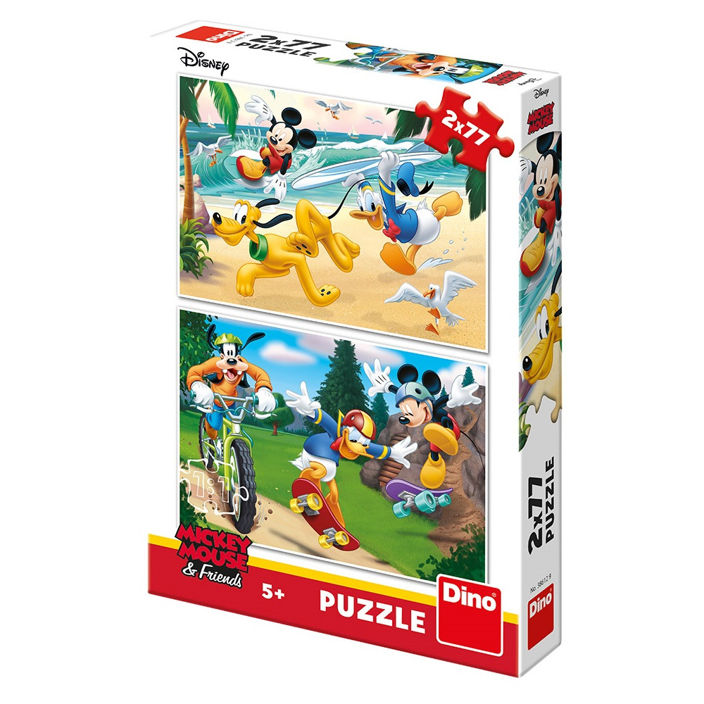 Dino Mickey sportuje puzzle 2x77 dílků