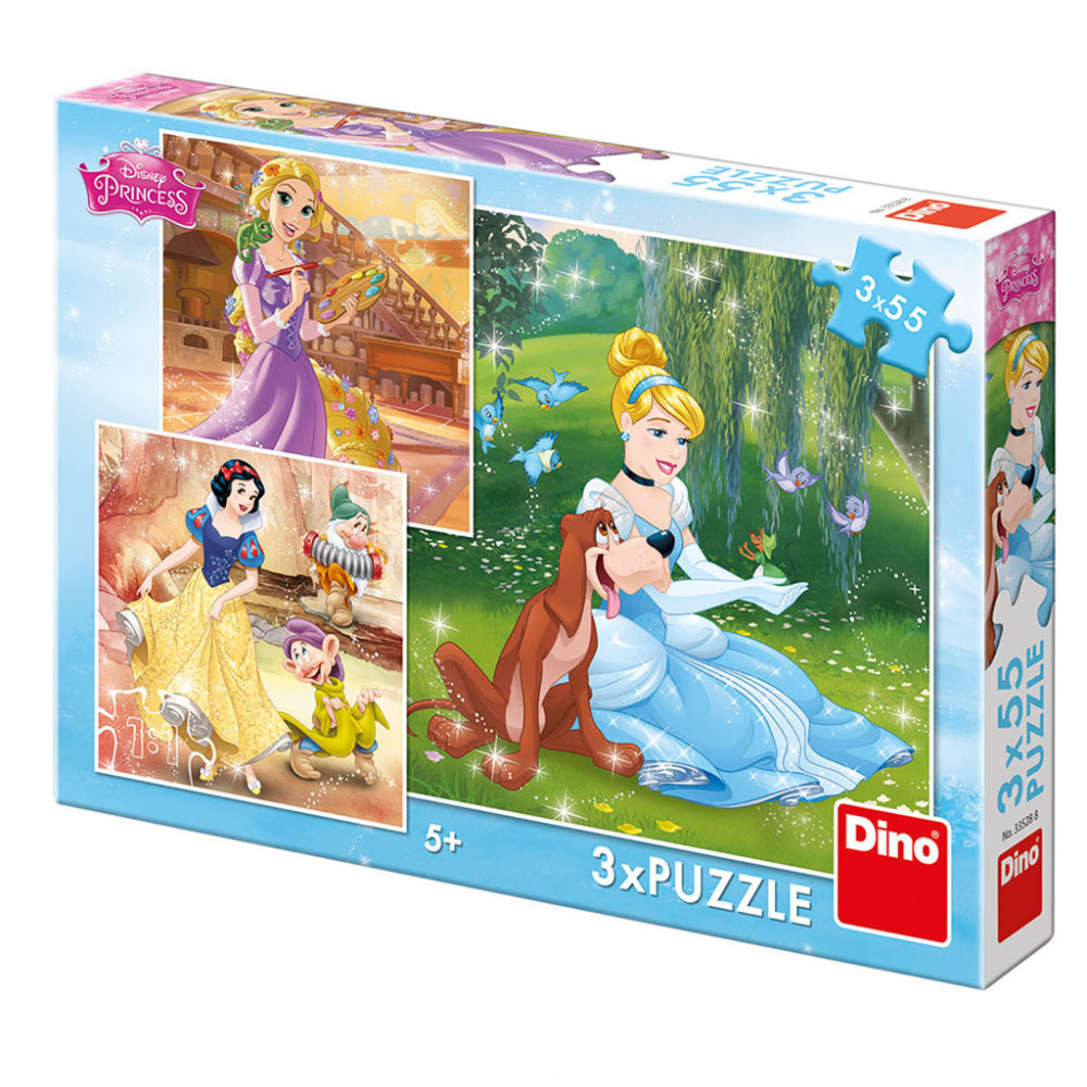 Dino Princezny: Volné odpoledne puzzle 3x55 dílků