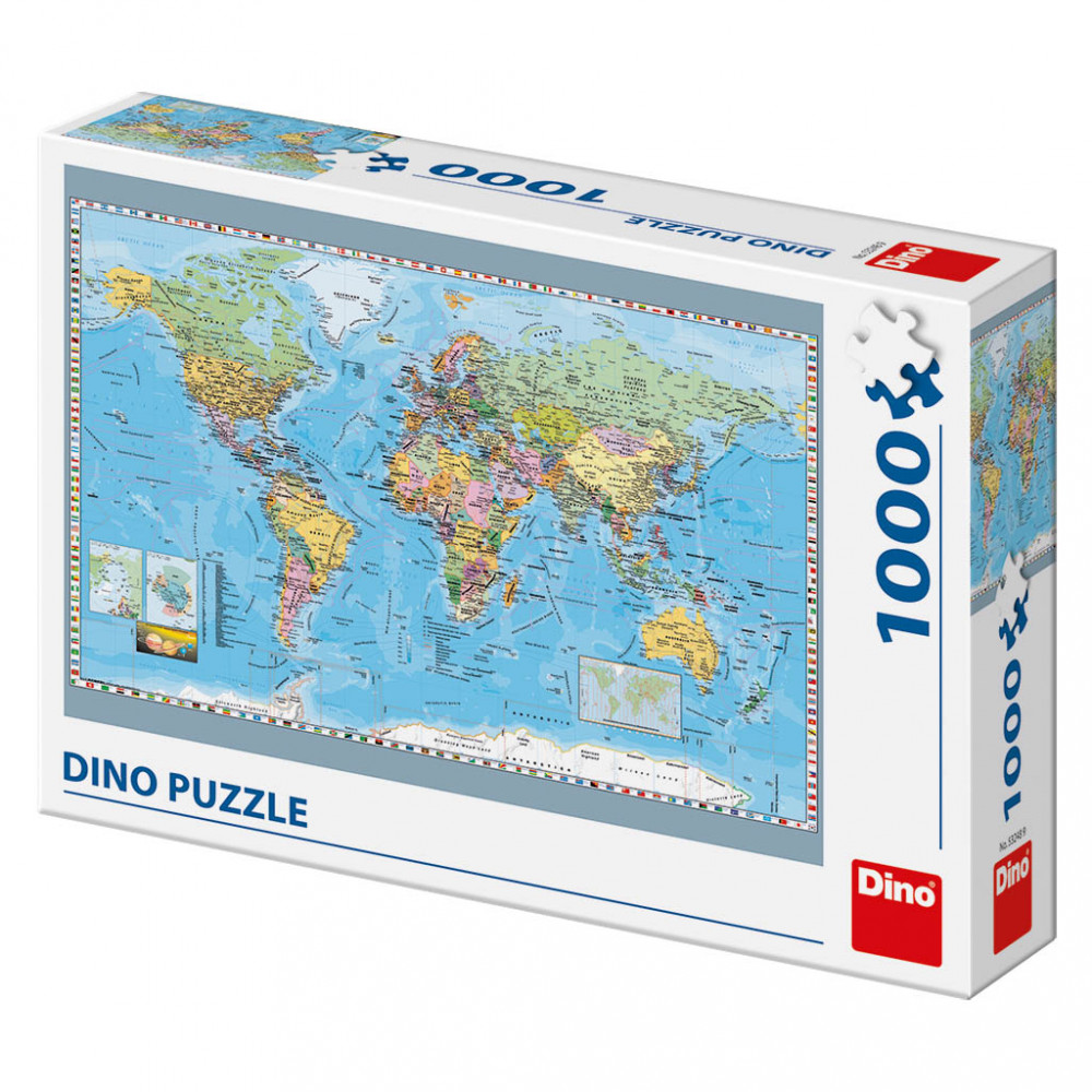 Dino Politická mapa Světa puzzle 1000 dílků