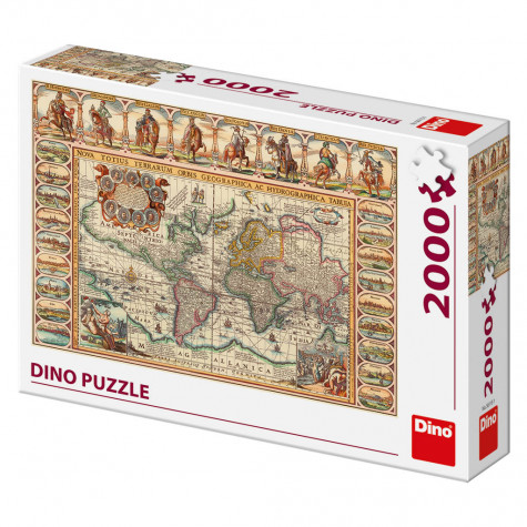 Dino Historická mapa Světa puzzle 2000 dílků