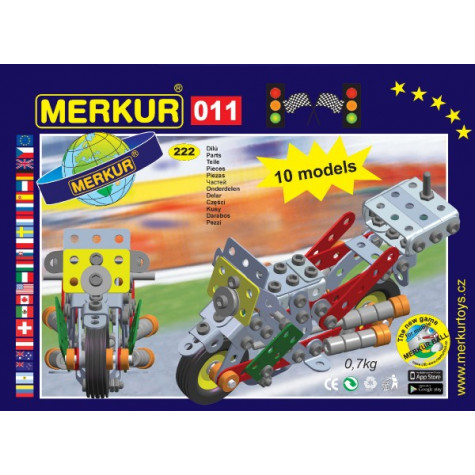 Stavebnice MERKUR 011 Motocykl 10 modelů 230ks v krabici 26x18x5cm ~ 1