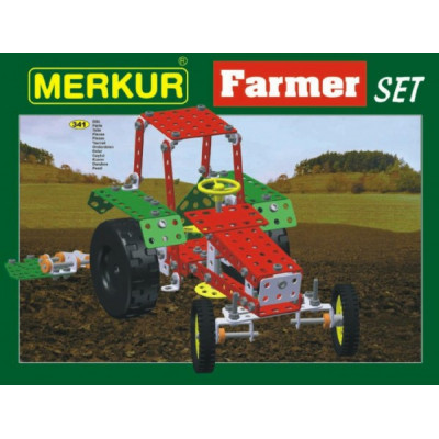 Stavebnice MERKUR Farmer Set 20 modelů 341ks v krabici 36x27x5,5cm