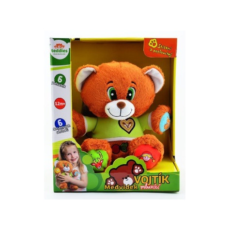 Teddies Medvěd Vojtík pohádkový česky mluvící plyš 30cm na baterie 25x30cm ~ 2