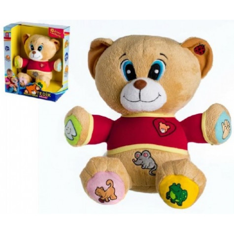 Teddies Medvěd Tedík česky mluvící plyš 30cm na baterie 25x30cm v krabici 12m+ ~ 1
