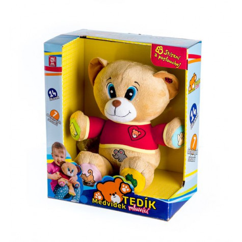 Teddies Medvěd Tedík česky mluvící plyš 30cm na baterie 25x30cm v krabici 12m+ ~ 2