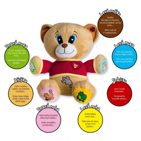 Teddies Medvěd Tedík česky mluvící plyš 30cm na baterie 25x30cm v krabici 12m+ ~ 5