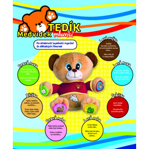 Teddies Medvěd Tedík česky mluvící plyš 30cm na baterie 25x30cm v krabici 12m+ ~ 6