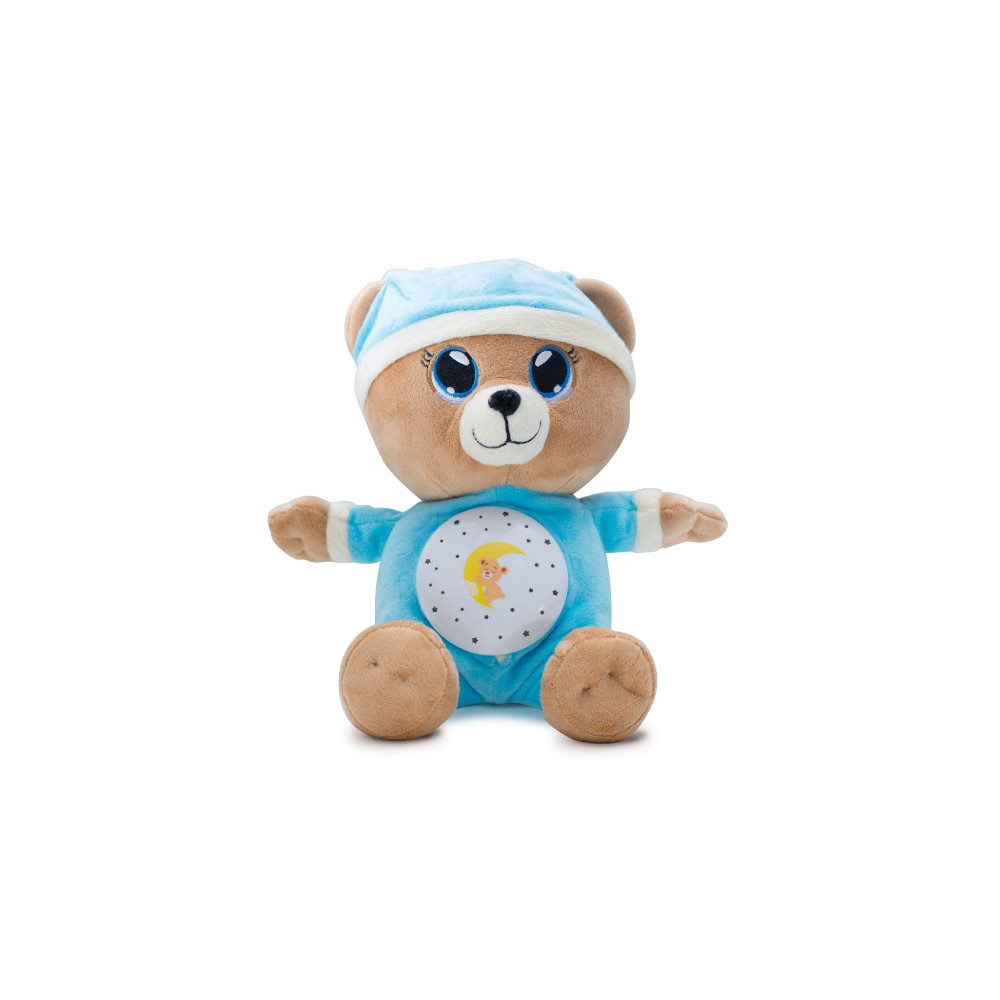 Teddies Medvídek Usínáček modrý plyš 32cm na baterie se světlem a zvukem v boxu 12m+