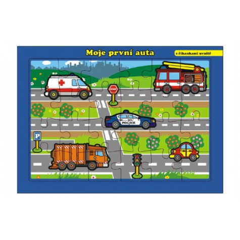 Teddies Puzzle deskové Moje první auta s říkankami 24 dílků ~ 1