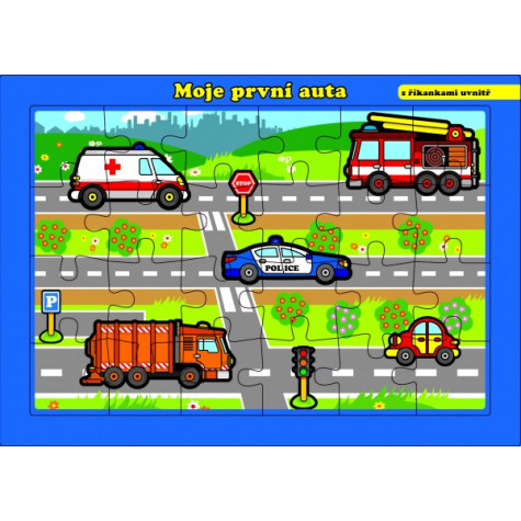 Teddies Puzzle deskové Moje první auta s říkankami 24 dílků ~ 2