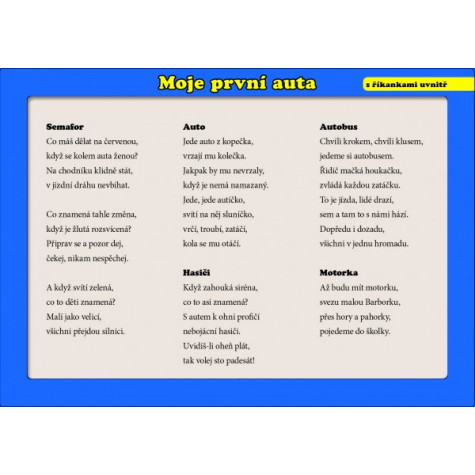 Teddies Puzzle deskové Moje první auta s říkankami 24 dílků ~ 3