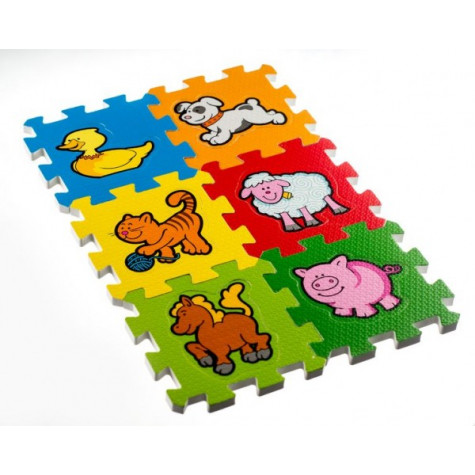 Teddies Pěnové puzzle Moje první zvířátka 15x15x1,2cm 6ks