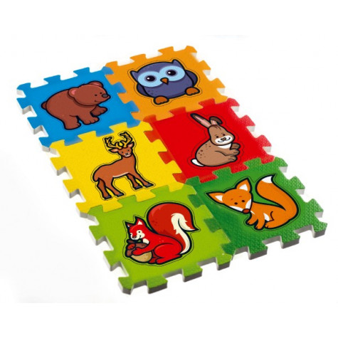 Teddies Pěnové puzzle Moje první lesní zvířátka 15x15x1,2cm 6ks