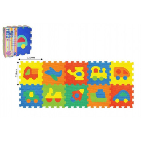 Wiky Pěnové puzzle Dopravní prostředky 32x32cm 10ks ~ 1
