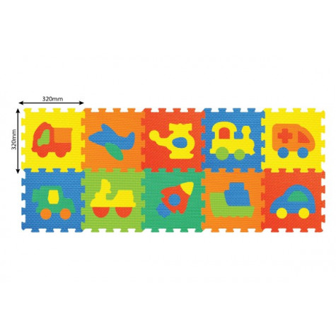 Wiky Pěnové puzzle Dopravní prostředky 32x32cm 10ks ~ 2