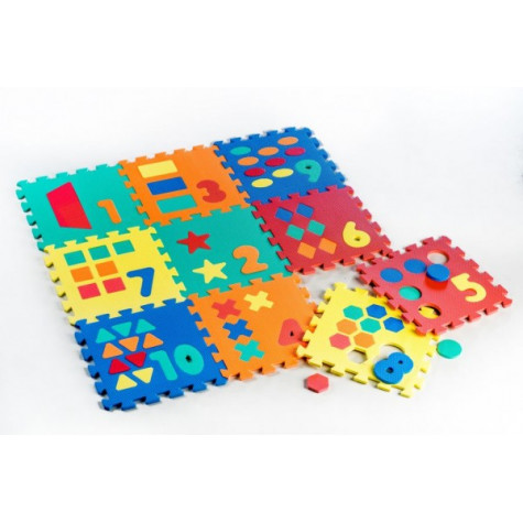 Wiky Pěnové puzzle Počítání Tvary 32x32cm 10ks ~ 1