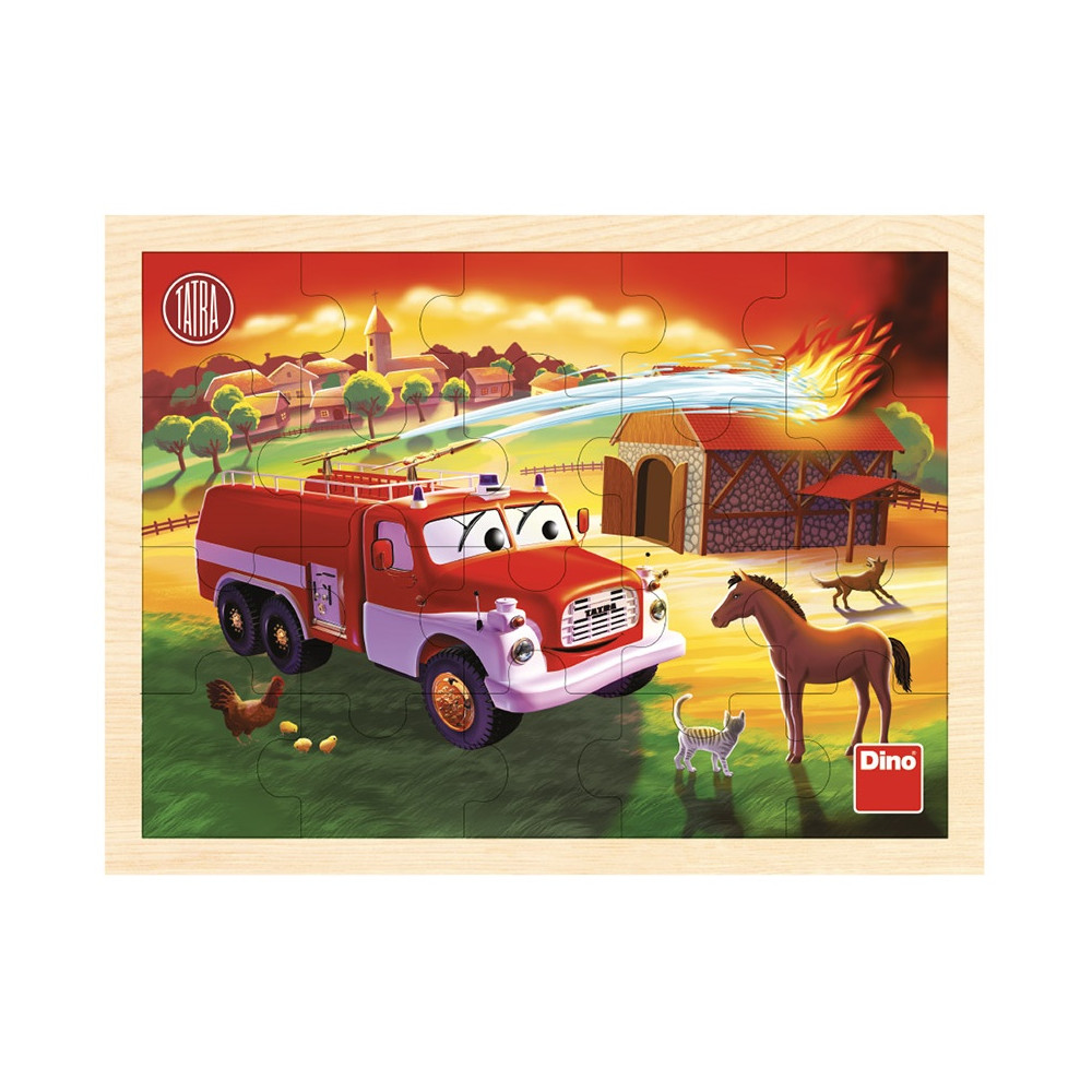 Dino Tatra hasiči dřevěné puzzle 20 dílků