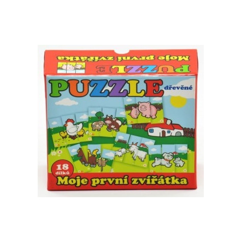 Teddies Puzzle Moje první zvířátka dřevěné 18 dílků 12m+