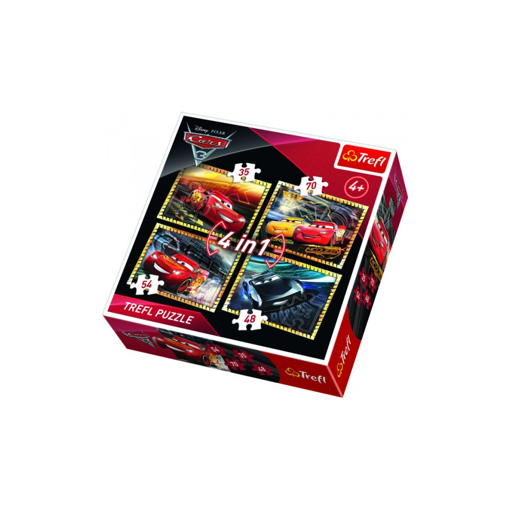 Trefl Puzzle 4v1 Auta/Cars 3 Disney 35, 48, 54, 70 dílků