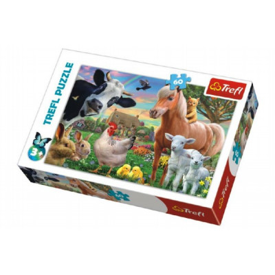 Trefl Puzzle Veselá Farma Zvířátka 60 dílků