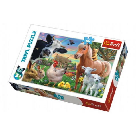 Trefl Puzzle Veselá Farma Zvířátka 60 dílků