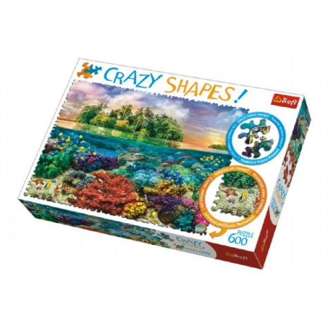Trefl Puzzle Tropický Ostrov 600 dílků Crazy Shapes