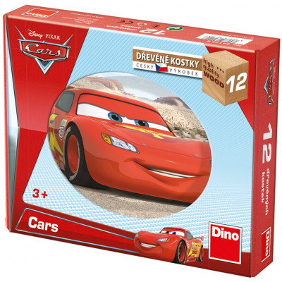 Dino Auta/Cars ve světě dřevěné kostky 12 ks