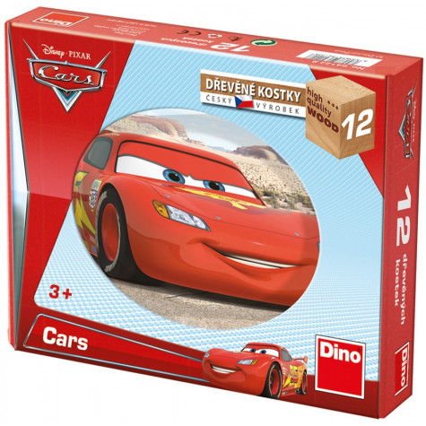 Dino Auta/Cars ve světě dřevěné kostky 12 ks ~ 1