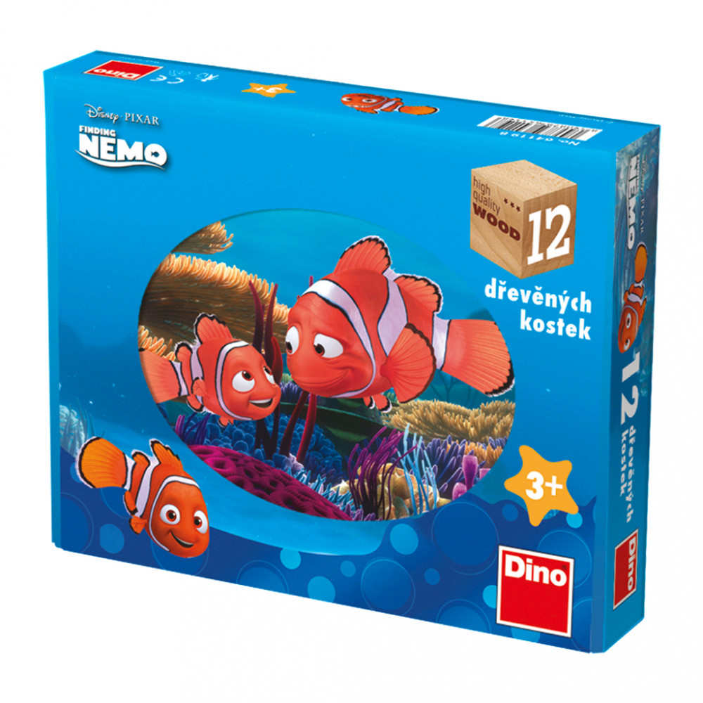 Dino Nemo dřevěné kostky 12 ks