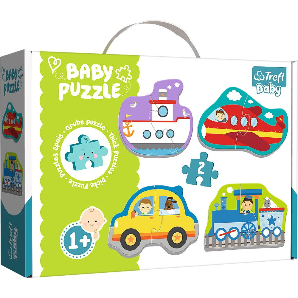 Trefl Puzzle baby Dopravní prostředky 4v1 2 dílky 1+