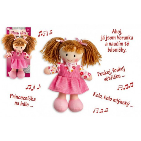 Teddies Panenka Verunka hadrová plyš 20cm česky mluvící ~ 1