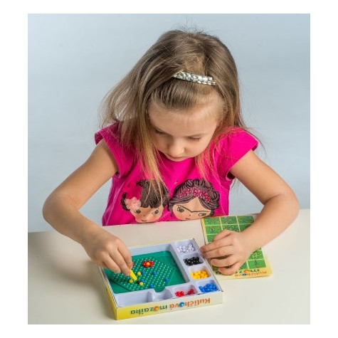 Teddies Mozaika kuličková s pinzetou malá 250 ks plast 12x12cm v krabičce ~ 5