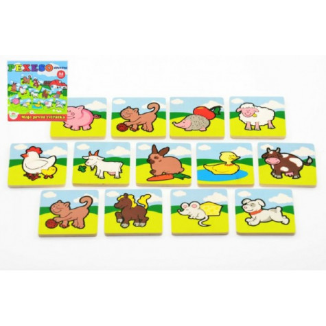 Teddies Pexeso Moje první zvířátka dřevěné 24 dílků pro nejmenší v krabičce 12m+ ~ 2
