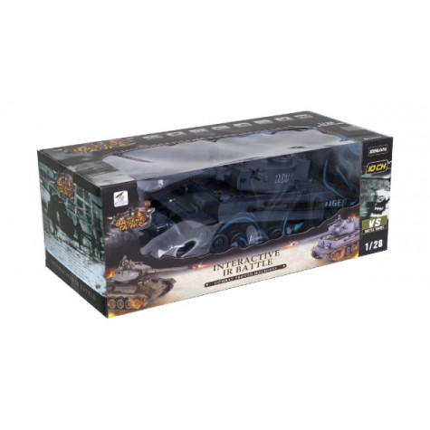 Tank RC plast 33cm TIGER I 27MHz na baterie+dobíjecí pack se zvukem a světlem v krabici