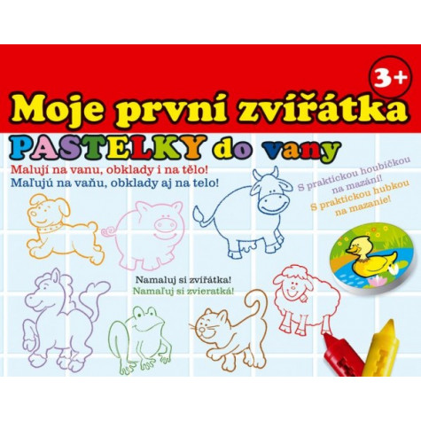 Teddies Pastelky do vany Moje první zvířátka 10 ks s houbičkou