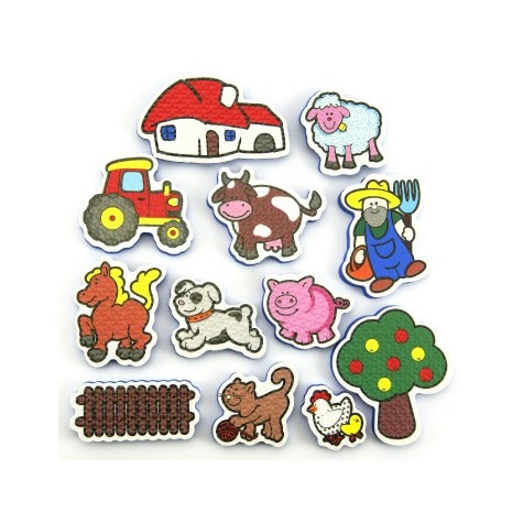 Teddies Vodolepky Moje první zvířátka farma pěnová sada se síťkou 12ks ~ 1