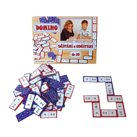 Voltik Domino sčítání a odčítání do 10 hra 60ks