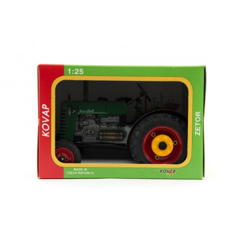 Kovap Traktor Zetor 25A zelený na klíček kov 15cm 1:25