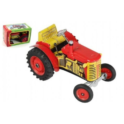 Kovap Traktor Zetor červený na klíček kov 14cm 1:25