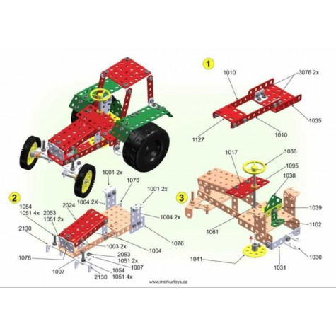 Stavebnice MERKUR Farmer Set 20 modelů 341ks v krabici 36x27x5,5cm