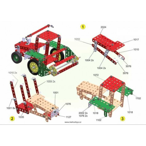 Stavebnice MERKUR Farmer Set 20 modelů 341ks v krabici 36x27x5,5cm