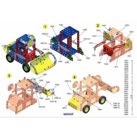 Stavebnice MERKUR 3 30 modelů 307ks v krabici 36x26,5x5,5cm