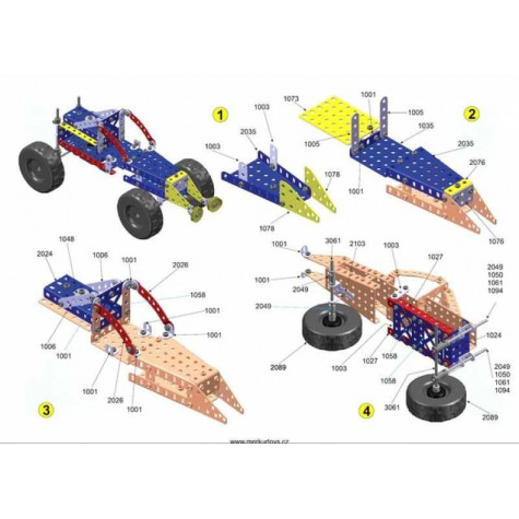 Stavebnice MERKUR 1.1 Extreme Buggy 10 modelů 240ks v krabici 36x26,5x5,5cm