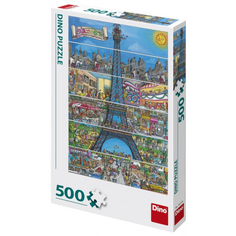 Dino Eiffelova věž kreslená puzzle 500 dílků