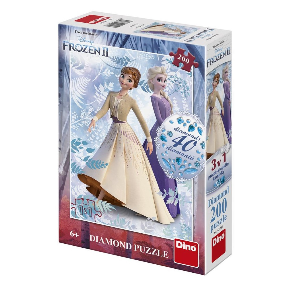 Dino Frozen/Ledové království II diamond puzzle 200 dílků