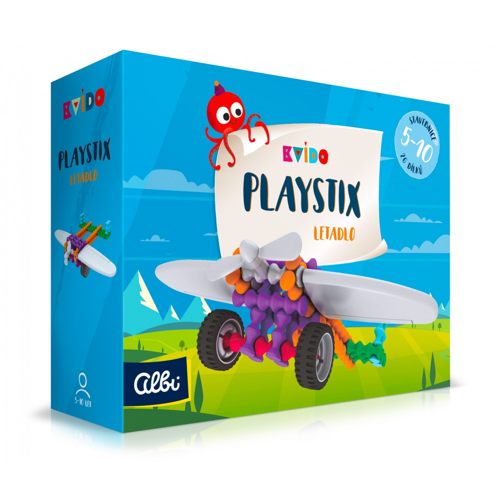 Albi Kvído - Stavebnice Playstix - letadlo 26 dílků