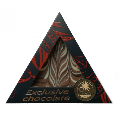 Mléčná čokoláda Exclusive trojúhelník 50g - Tříbarevná